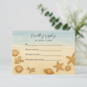 Seashell Serenade RSVP-kaart RSVP Kaartje (Staand voorkant)