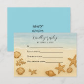 Seashell Serenade RSVP-kaart RSVP Kaartje (Voorkant / Achterkant)