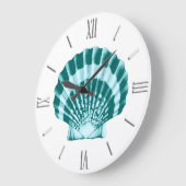 Seashell - Shades of blauwgroen blauw Grote Klok (Hoek)