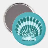 Seashell - Shades of blauwgroen blauw Magneet (Voorkant / Achterkant)