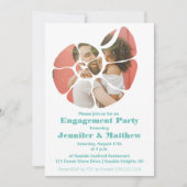 Seashell Shaped Photo Custom Engagement Party Kaart (Voorkant)