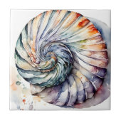 Seashell Shell Nautilus Design 357 Waterverf Tegeltje (Voorkant)