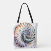 Seashell Shell Nautilus Design 357 Waterverf Tote Bag (Achterkant)