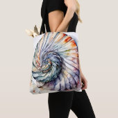 Seashell Shell Nautilus Design 357 Waterverf Tote Bag (Dichtbij)