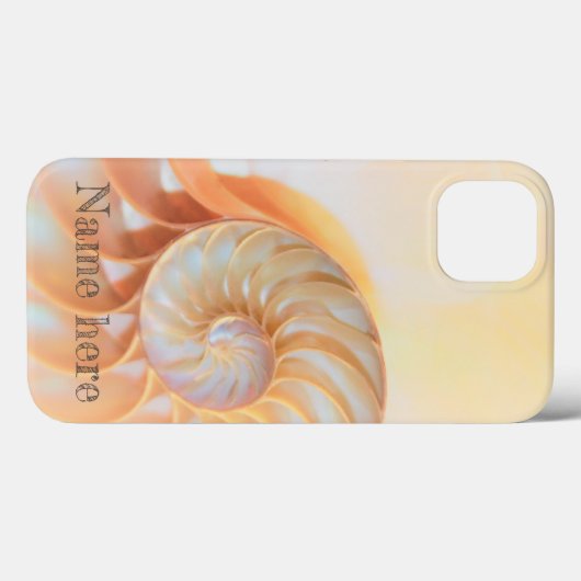 Seashell shell nautilus wervel iPhone / iPad case (Achterkant (horizontaal))