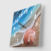 Seashell Shore Vierkante Klok (Hoek)