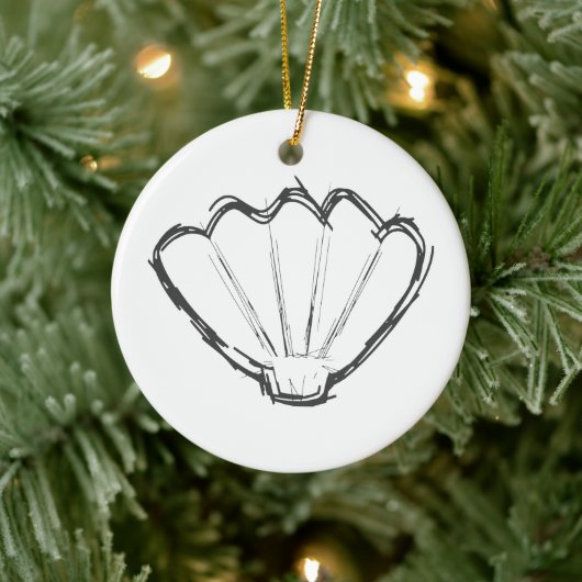 Seashell Sketch Keramisch Ornament (Boom)