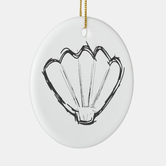 Seashell Sketch Keramisch Ornament (Rechts)