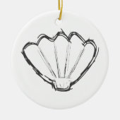 Seashell Sketch Keramisch Ornament (Voorkant)
