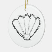 Seashell Sketch Keramisch Ornament (Links)