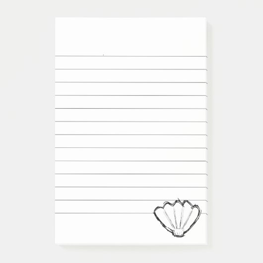 Seashell Sketch Lined Post-it® Notes (Voorkant)