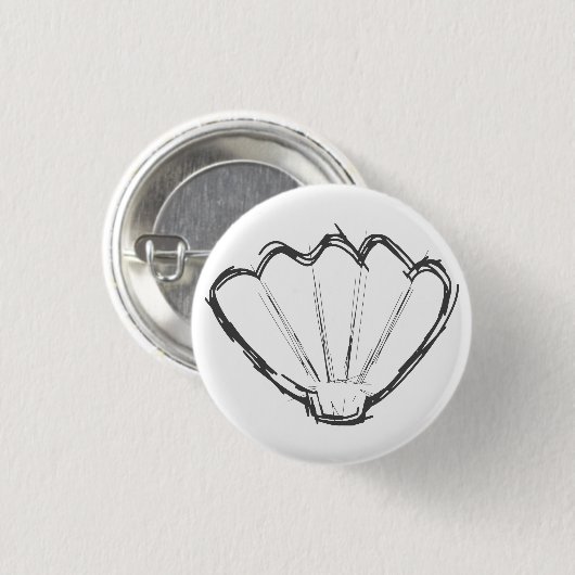 Seashell Sketch Ronde Button 3,2 Cm (Voorkant /achterkant)