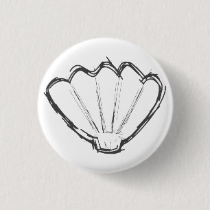 Seashell Sketch Ronde Button 3,2 Cm