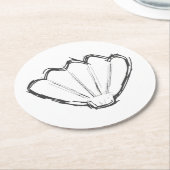 Seashell Sketch Ronde Kartonnen Onderzetter (Gebogen)