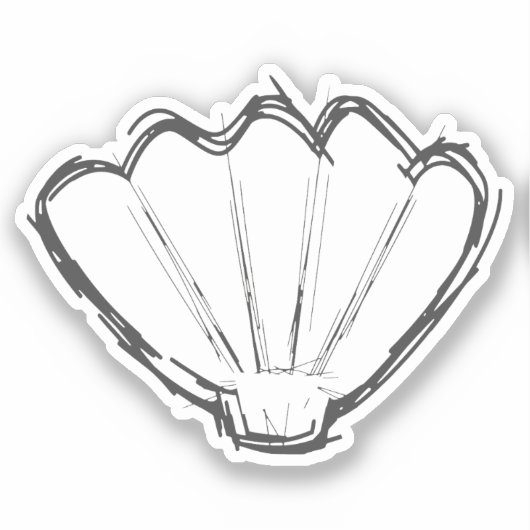 Seashell Sketch Sticker (Voorkant)