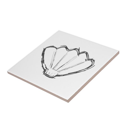 Seashell Sketch Tegeltje (Zijkant)