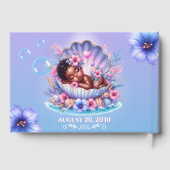 Seashell Sleeping Black Baby Girl Baby shower Gastenboek (Achterkant)
