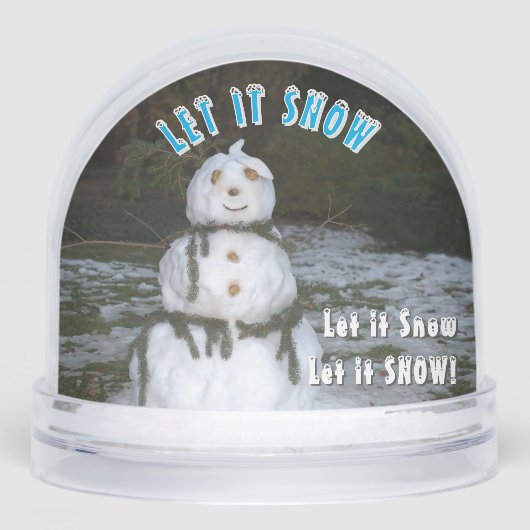 Seashell Snowman Let It Snow PHOTO Reverse Side Sneeuwbol (Voorkant)