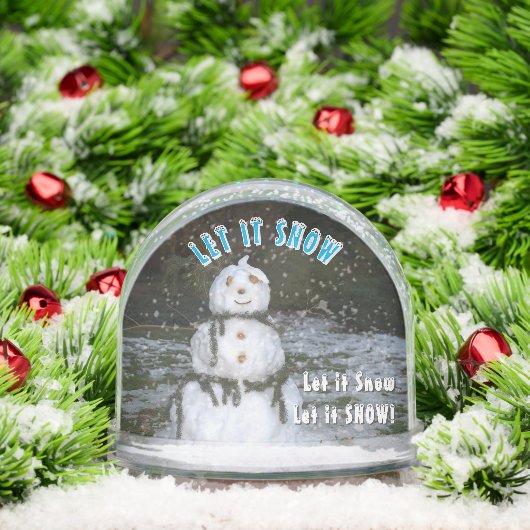 Seashell Snowman Let It Snow PHOTO Reverse Side Sneeuwbol (Kerstmis)