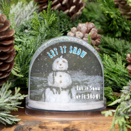 Seashell Snowman Let It Snow PHOTO Reverse Side Sneeuwbol