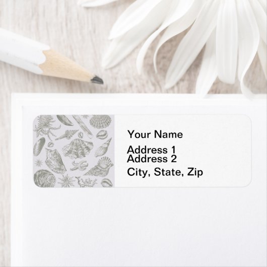 Seashell Soft Antiek Art Beach Shell Etiket (Insitu)