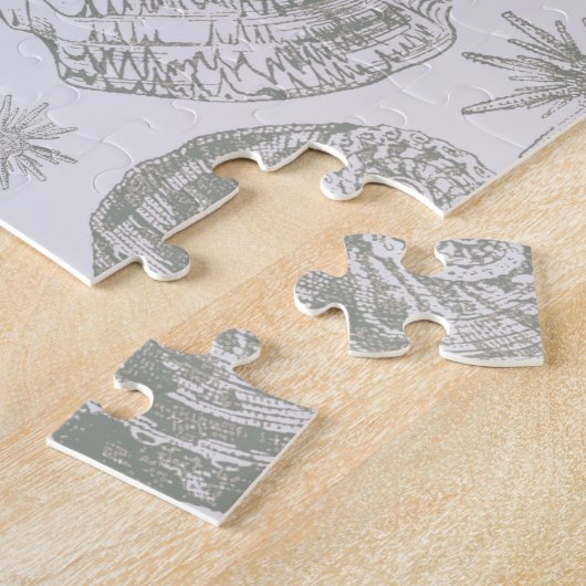 Seashell Soft Antiek Art Beach Shell Legpuzzel (Zijkant)