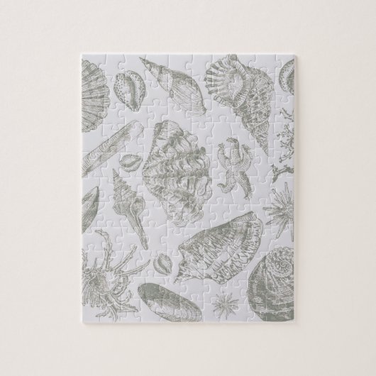 Seashell Soft Antiek Art Beach Shell Legpuzzel (Verticaal)