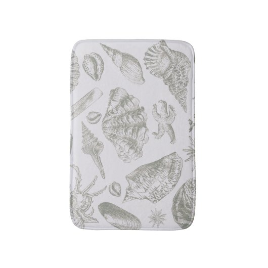 Seashell Soft Antiek Art Beach Shells Badmat (Voorkant Verticaal)