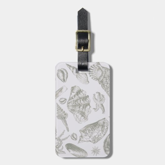 Seashell Soft Antiek Art Beach Shells Bagagelabel (Voorkant verticaal)