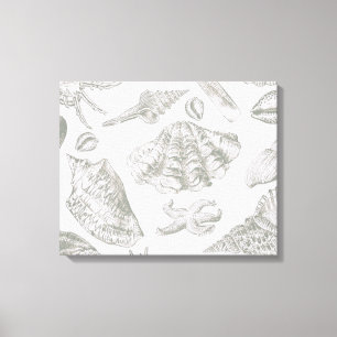 Seashell Soft Antiek Art Beach Shells Canvas Afdruk