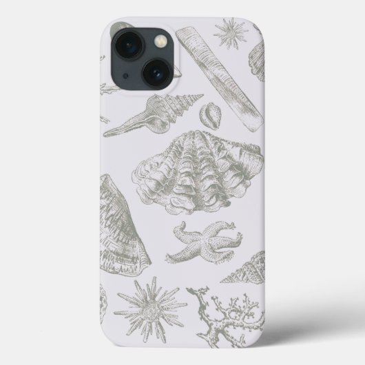 Seashell Soft Antiek Art Beach Shells Case-Mate iPhone Case (Achterkant)