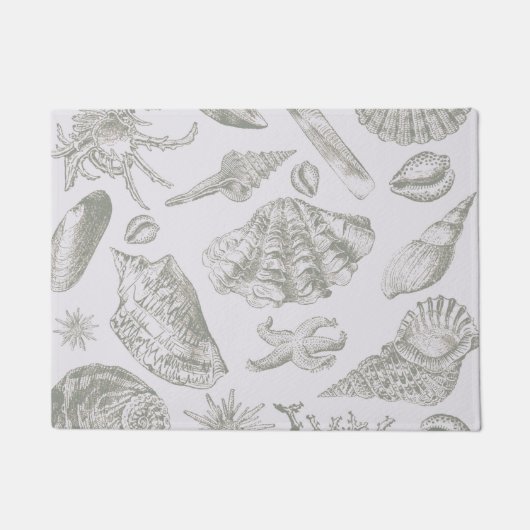 Seashell Soft Antiek Art Beach Shells Deurmat (Voorkant)