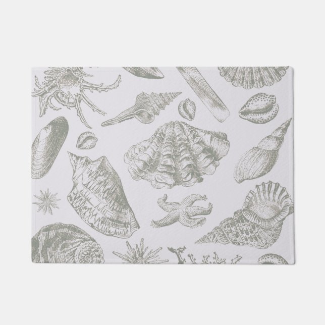 Seashell Soft Antiek Art Beach Shells Deurmat (Voorkant)