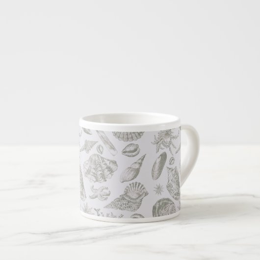 Seashell Soft Antiek Art Beach Shells Espresso Kop (Voorkant rechts)