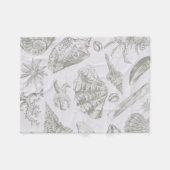 Seashell Soft Antiek Art Beach Shells Fleece Deken (Voorkant (Horizontaal))