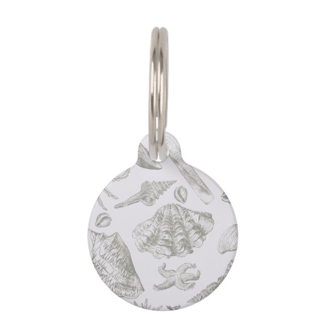 Seashell Soft Antiek Art Beach Shells Huisdierpenning (Voorkant)