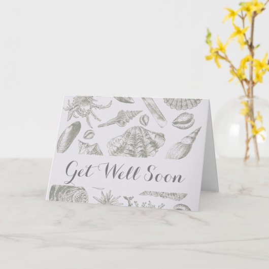 Seashell Soft Antiek Art Beach Shells Kaart (Gele Bloem)