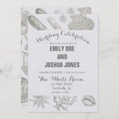 Seashell Soft Antiek Art Beach Shells Kaart (Voorkant / Achterkant)