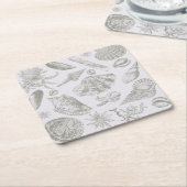 Seashell Soft Antiek Art Beach Shells Kartonnen Onderzetters (Schuin)