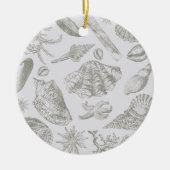 Seashell Soft Antiek Art Beach Shells Keramisch Ornament (Voorkant)