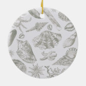 Seashell Soft Antiek Art Beach Shells Keramisch Ornament (Achterkant)