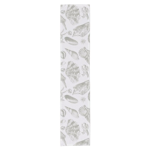 Seashell Soft Antiek Art Beach Shells Korte Tafelloper (Voorkant)