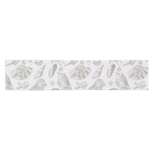 Seashell Soft Antiek Art Beach Shells Korte Tafelloper (Horizontaal)