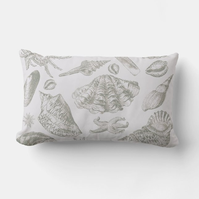 Seashell Soft Antiek Art Beach Shells Kussen (Voorkant)