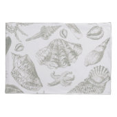 Seashell Soft Antiek Art Beach Shells Kussensloop (Achterkant)