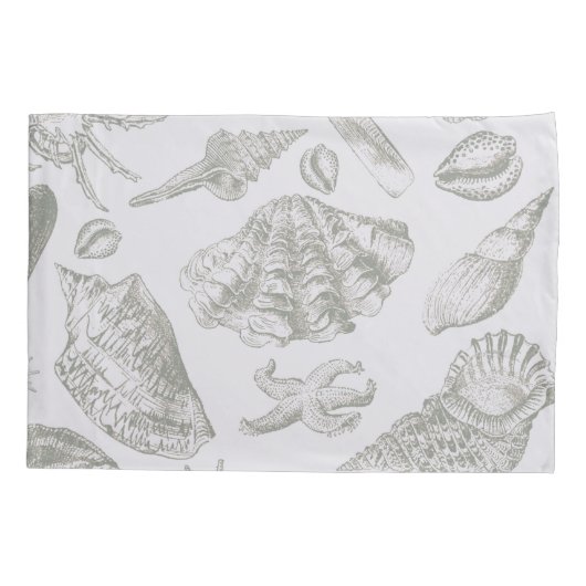 Seashell Soft Antiek Art Beach Shells Kussensloop (Achterkant)