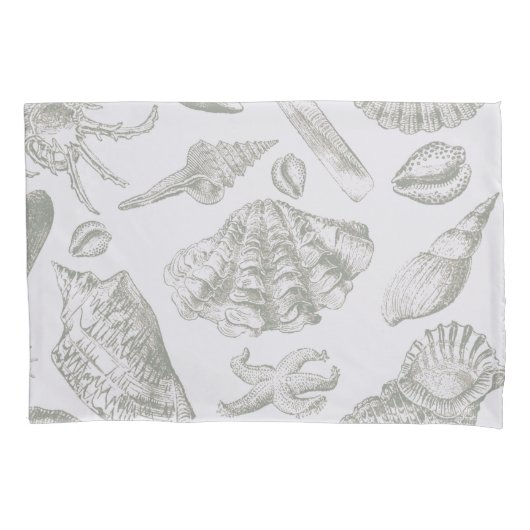 Seashell Soft Antiek Art Beach Shells Kussensloop (Voorkant)