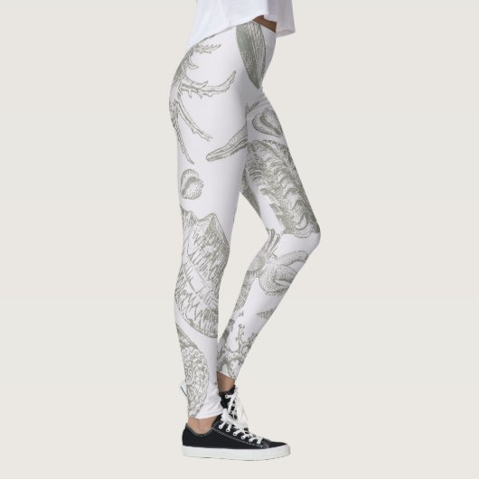Seashell Soft Antiek Art Beach Shells Leggings (Rechts)
