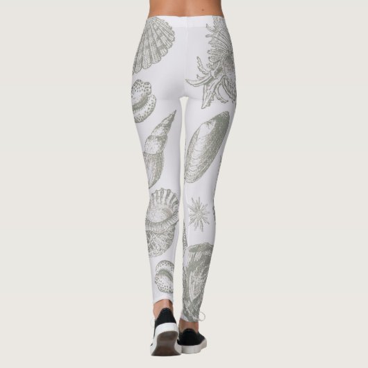 Seashell Soft Antiek Art Beach Shells Leggings (Achterkant)