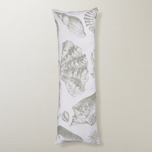 Seashell Soft Antiek Art Beach Shells Lichaamskussen (Achterkant (Verticaal))